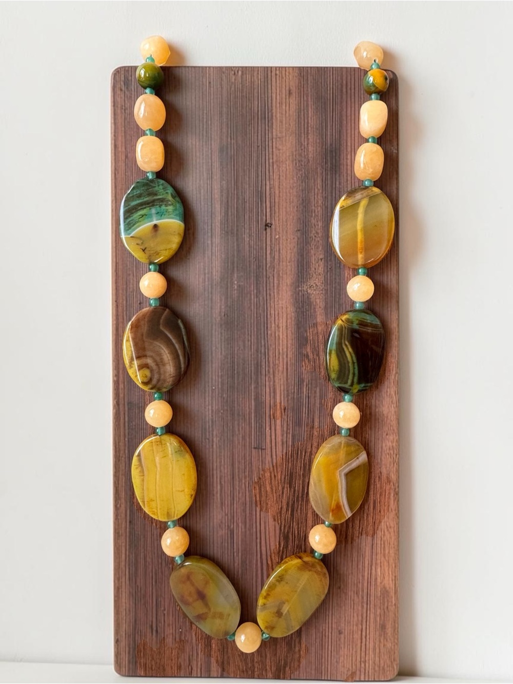 Genuine Agate and 925 Beaded Necklace - Women Jewelry